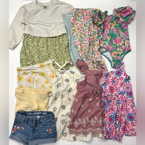 Girls Kids Clothing Bundle Lot Summer Spring Shorts Dress Leggings Swimsuit 10pc